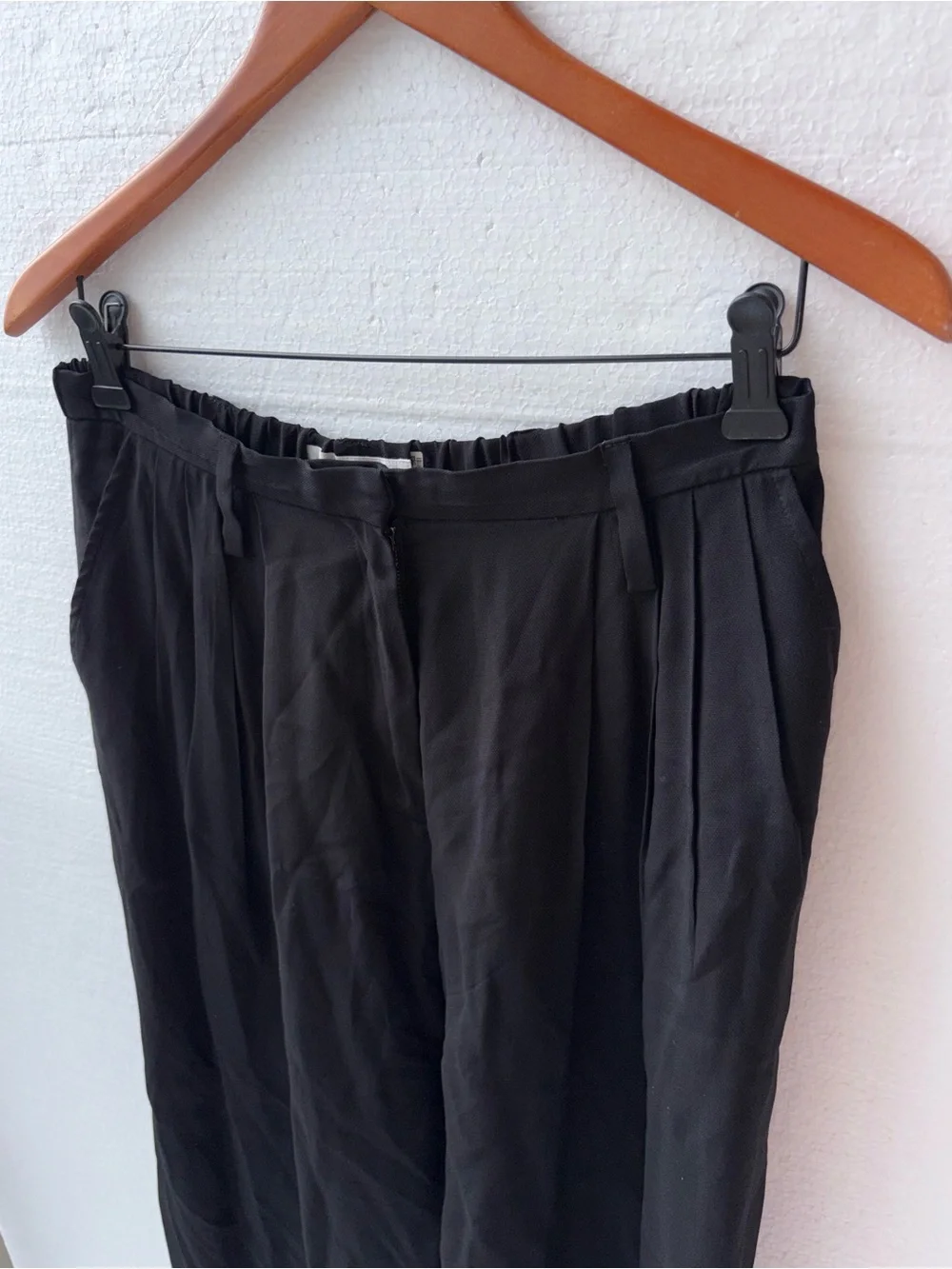 APIECE APART Cupro Viscose Pull On Pants Black Tapered Relaxed Fit Size‎ 8
